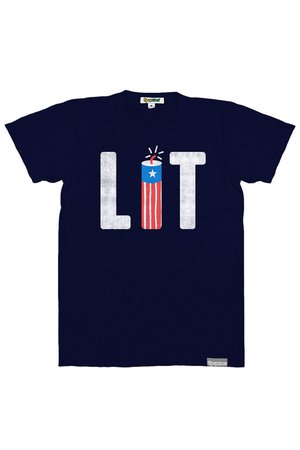 Men's Blue LIT Firework Patriotic T-Shirt | Tipsy Elves