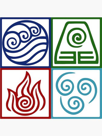 "Four Elements Symbol Avatar" Poster by Daljo | Redbubble