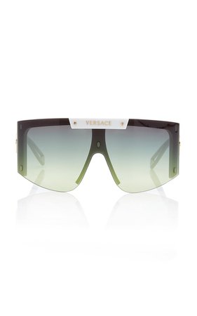 Shield Oversized Acetate Sunglasses By Versace | Moda Operandi