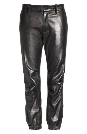 Nili Lotan French Military Leather Crop Pants | Nordstrom