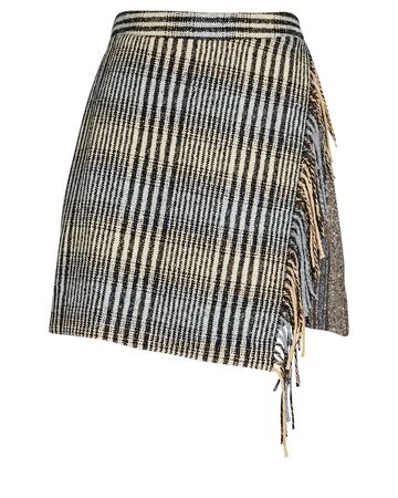 RHODE Ranya Fringe Tweed Mini Skirt In Multi | INTERMIX®
