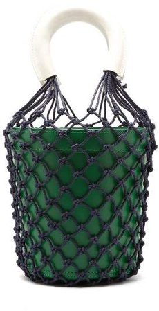 Moreau Macrame And Leather Bucket Bag - Womens - Green Multi