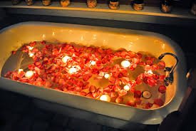 bathtub with flowers and candles - Google Search