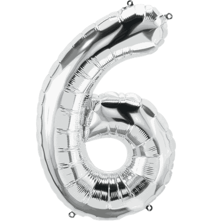 silver 6 number balloon