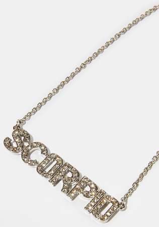 Rhinestone Scorpio Chain Charm Necklace - Silver | Dolls Kill