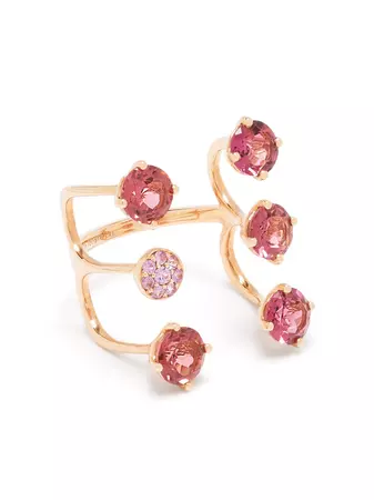 Stefere 18kt Rose Gold Sapphire Cage Ring - Farfetch