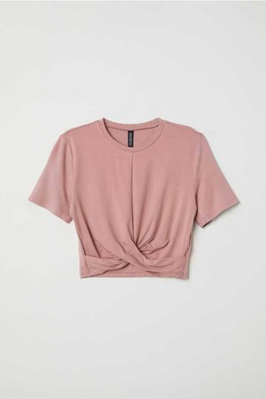 Jersey Top with Knot Detail - Vintage pink - Ladies | H&M US