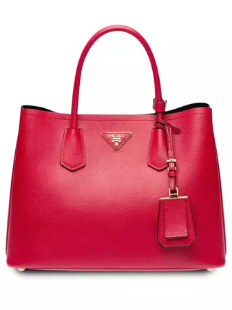 Shop red Prada Double tote bag with Express Delivery - Farfetch