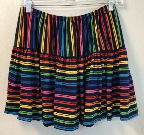 Vintage 1980s Rainbow Stripe Knit Twirling Skirt Large Circle Pride 80s Dippers | eBay