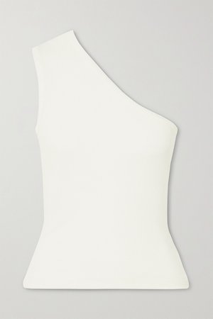 White + NET SUSTAIN one-shoulder ribbed stretch-jersey tank | GOLDSIGN | NET-A-PORTER