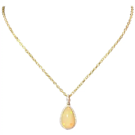 Ethiopian yellow opal necklace