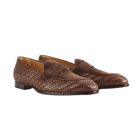 BARBANERA, BROWN LEATHER SCHIFANO PENNY LOAFERS