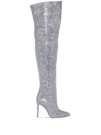 Paris Texas Holly 105mm crystal-embellished boots