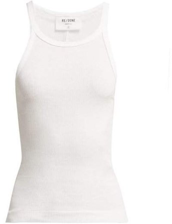 Re/Done Originals Re/done Originals - Ribbed Cotton Tank Top - Womens - White