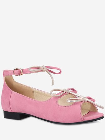 DressLily.com: Photo Gallery - Plus Size Bowknot Peep Toe Ankle Strap Sandals