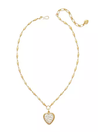 Shop Brinker + Eliza Disco 24K-Gold-Plated & Glass Heart Pendant Necklace | Saks Fifth Avenue