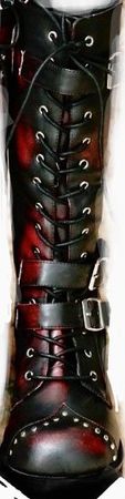 red black boot