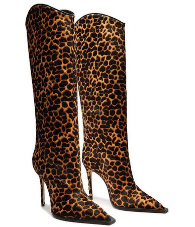 Schutz Maryana Welt Leopard Print Calf Hair Tall Boots | Dillard's