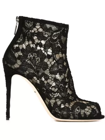 Dolce & Gabbana Floral Lace Boots