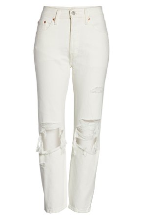 Levi's® 501® Ripped High Waist Crop Jeans (Point Blank) | Nordstrom