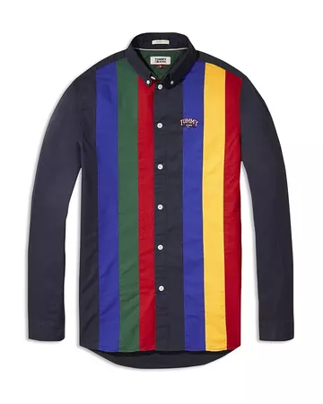 Tommy Jeans Retro Striped Regular Fit Button-Down Shirt | Bloomingdale's