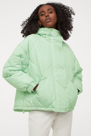 Quilted puffer jacket - Mint green - Ladies | H&M GB