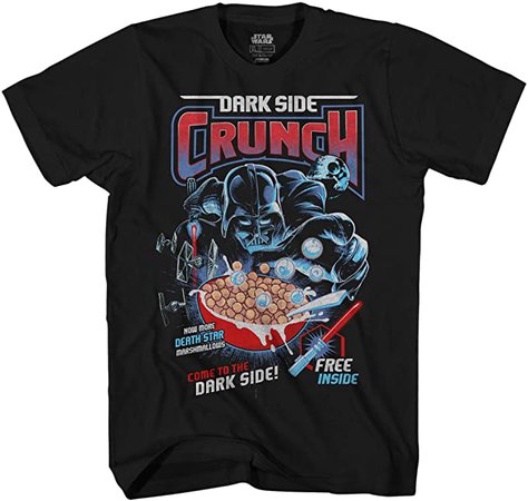 Amazon.com: Star Wars Darth Vader Dark Side Crunch Cereal Funny Humor Pun Adult Tee Graphic T-Shirt for Men Tshirt: Clothing