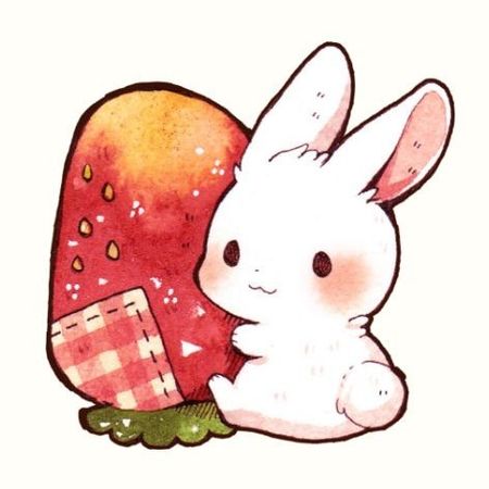 strawberry fruit bunny kawaii