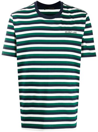 Helmut Lang Logo Print Striped T-shirt - Farfetch