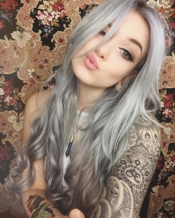 tattooed silver haired girl - Google Search
