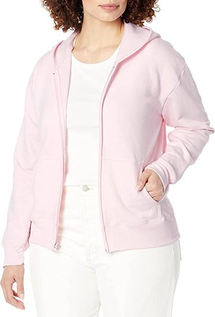 Hanes Women's EcoSmart Full-Zip Hoodie Sweatshirt, Pale Pink, Medium at Amazon Women’s Clothing store