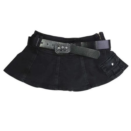 Mini belt skirt black goth gothic