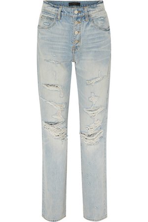 AMIRI | Distressed high-rise straight-leg jeans | NET-A-PORTER.COM