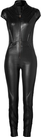 Jitrois Leather Kinsky Jumpsuit in Black - ShopStyle Dress