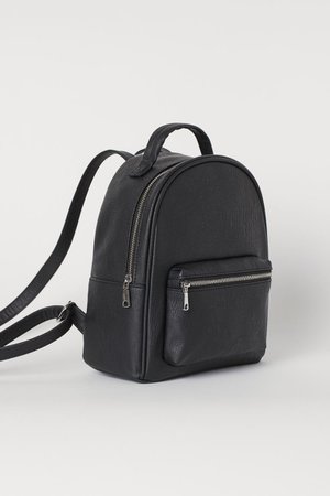 Imitation leather backpack - Black - Ladies