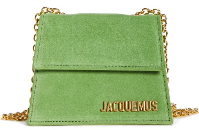JACQUEMUS Green Mini Chain Crossbody Handbag