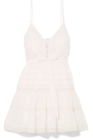 Zimmermann | Honour tiered lace-trimmed mini dress