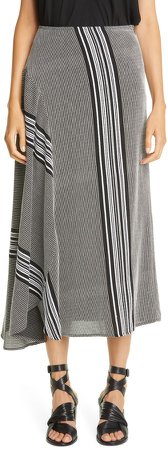 Stripe Circle Midi Skirt