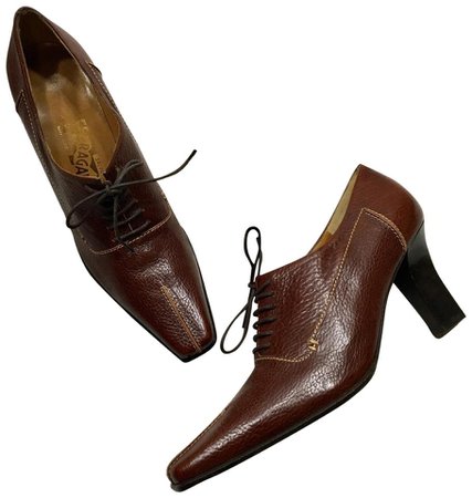 salvatore-ferragamo-brown-lace-up-heeled-oxfords-bootsbooties-size-us-7-regular-m-b-0-1-960-960.jpg (910×960)