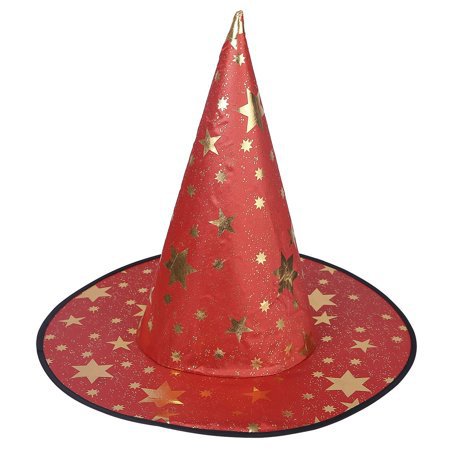 HDE Witch Hat Halloween Costume Cosplay Wicked Witch Accessory Adult One Size (Red) - Walmart.com