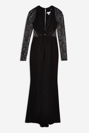 Lace Panel Maxi Dress | Topshop black