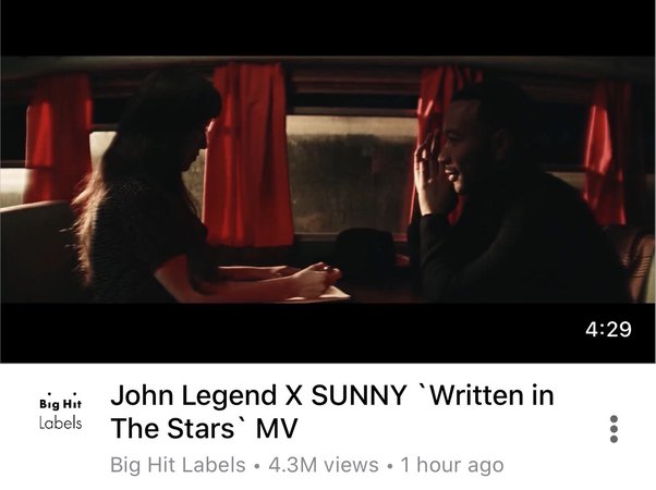 John Legend X SUNNY ‘Written In The Stars’ MV