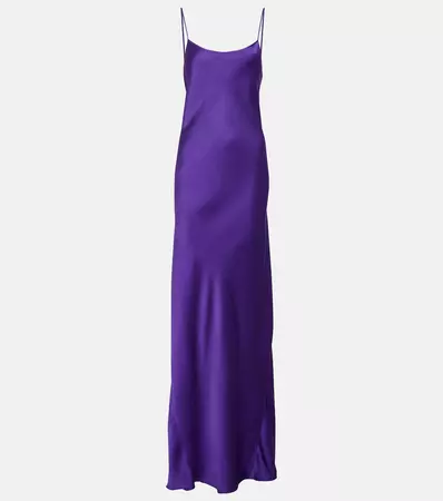 Crepe Satin Gown in Purple - Victoria Beckham | Mytheresa