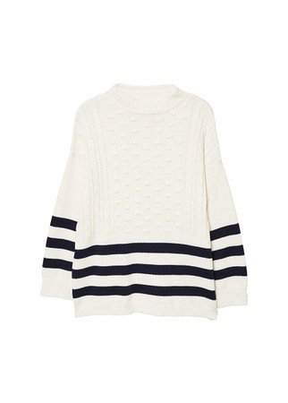 MANGO Striped cotton-blend sweater