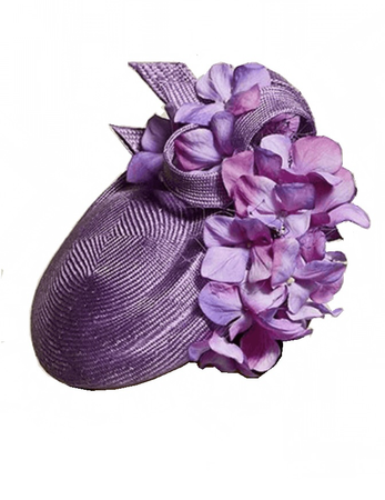 Juliette Botterill lilac fascinator hat