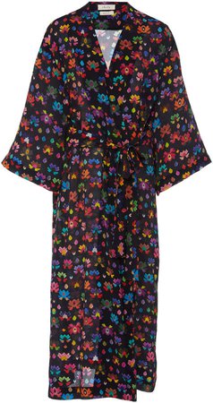 Chufy Tacna Wrap-Effect Broadcloth Robe Dress