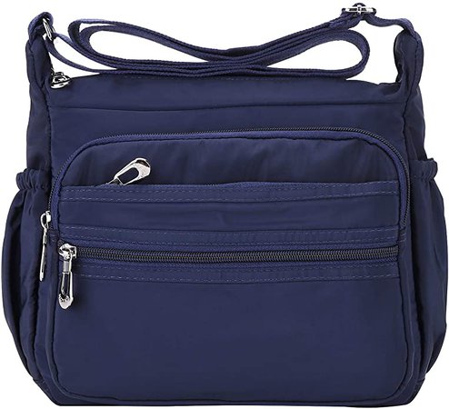 Crossbody Bag for Women Waterproof Shoulder Bag Messenger Bag Casual Canvas Purse Handbag (Large, Navy Blue): Handbags: Amazon.com
