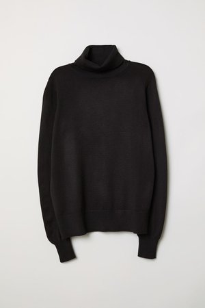 Fine-knit Turtleneck Sweater - Black - Ladies | H&M US