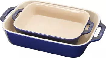 Staub Ceramic 2-Piece Rectangular Baking Dish Set - Dark Blue | Nordstrom