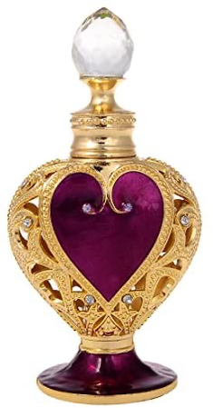 Garnet & gold heart perfume bottle